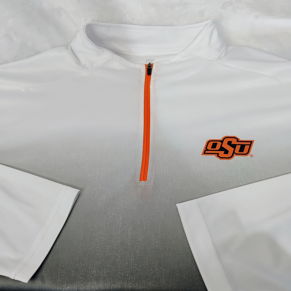 Oklahoma State Cowboys OSU Mens XL Long Sleeve Ombre Performance Shirt 1/4 Zip J